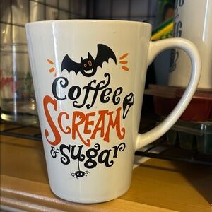 Halloween Coffee Mug with Bat Design